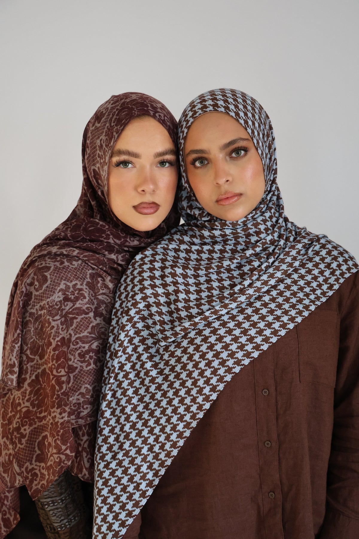 Brownstone Houndstooth Modal Hijab