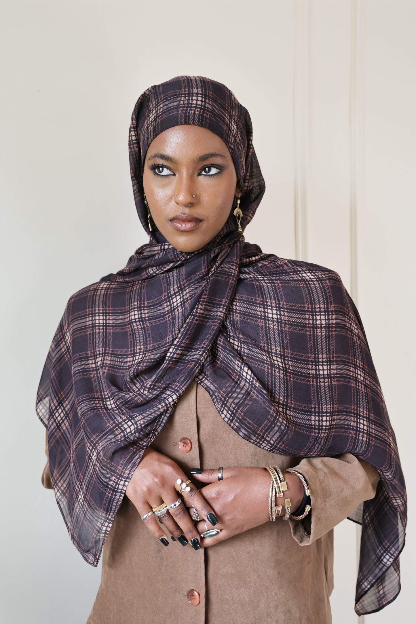 PRE-ORDER Chestnut Plaid Modal Hijab