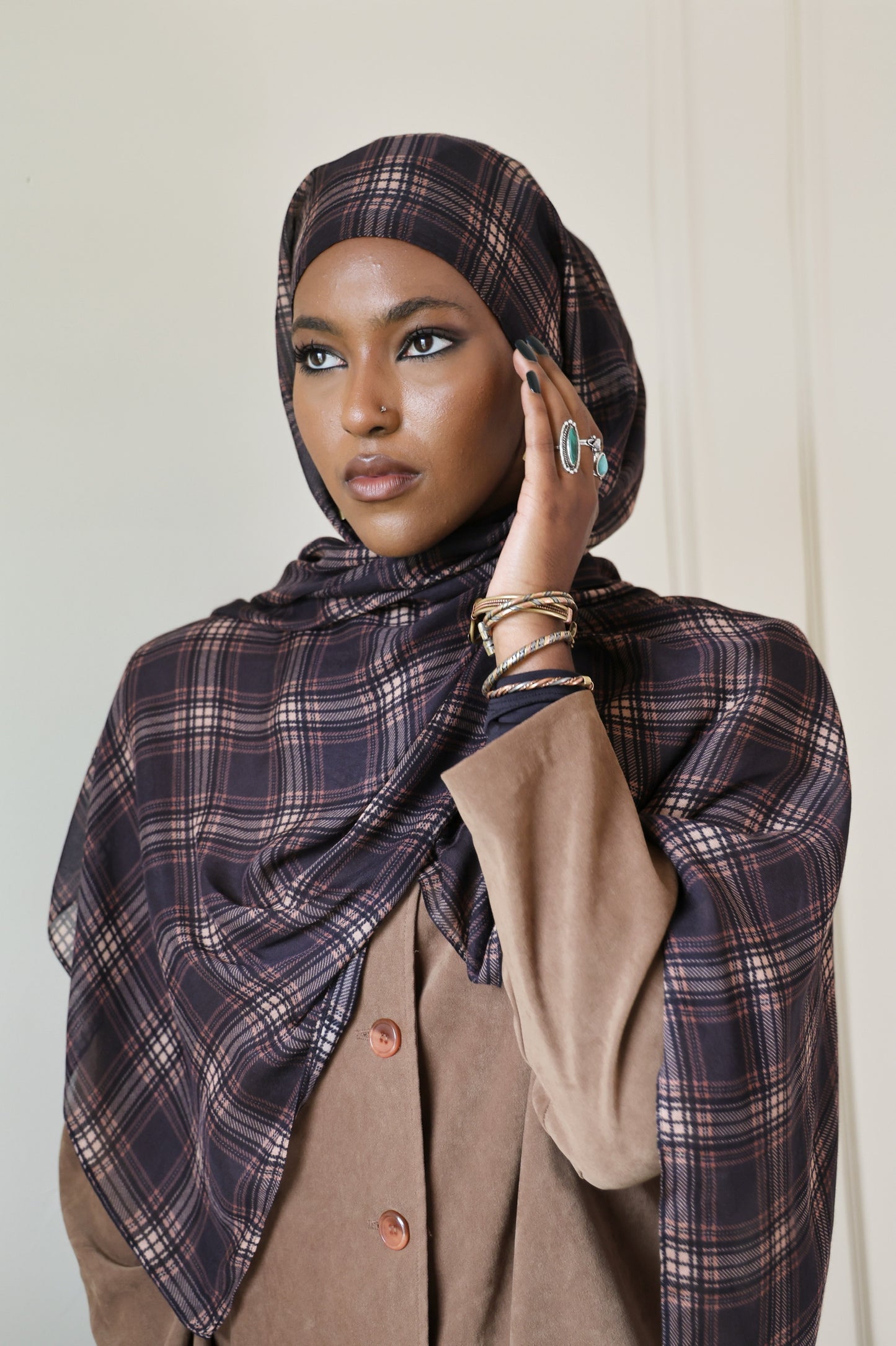 PRE-ORDER Chestnut Plaid Modal Hijab