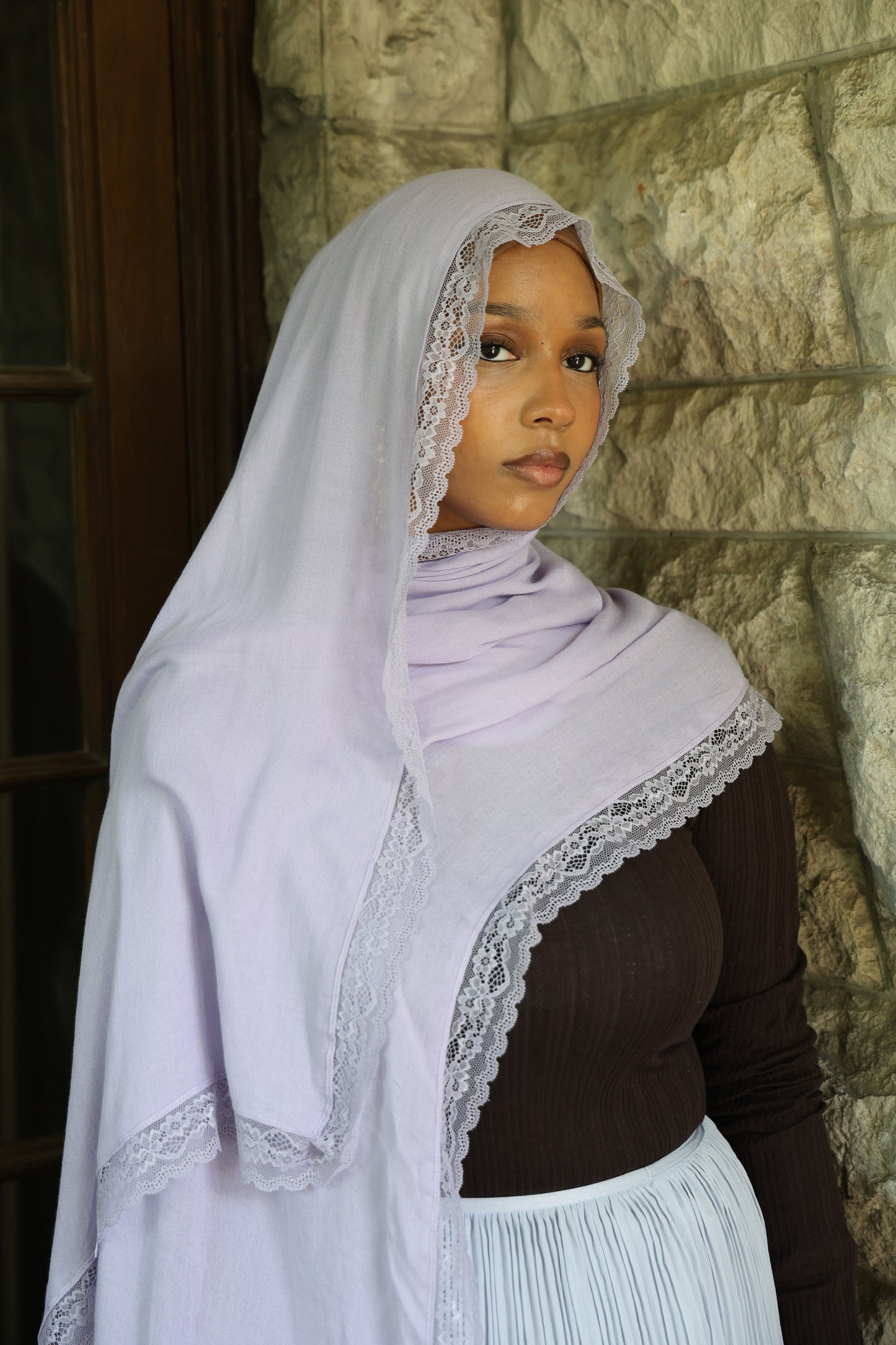 Taro Tea Lace Modal Hijab