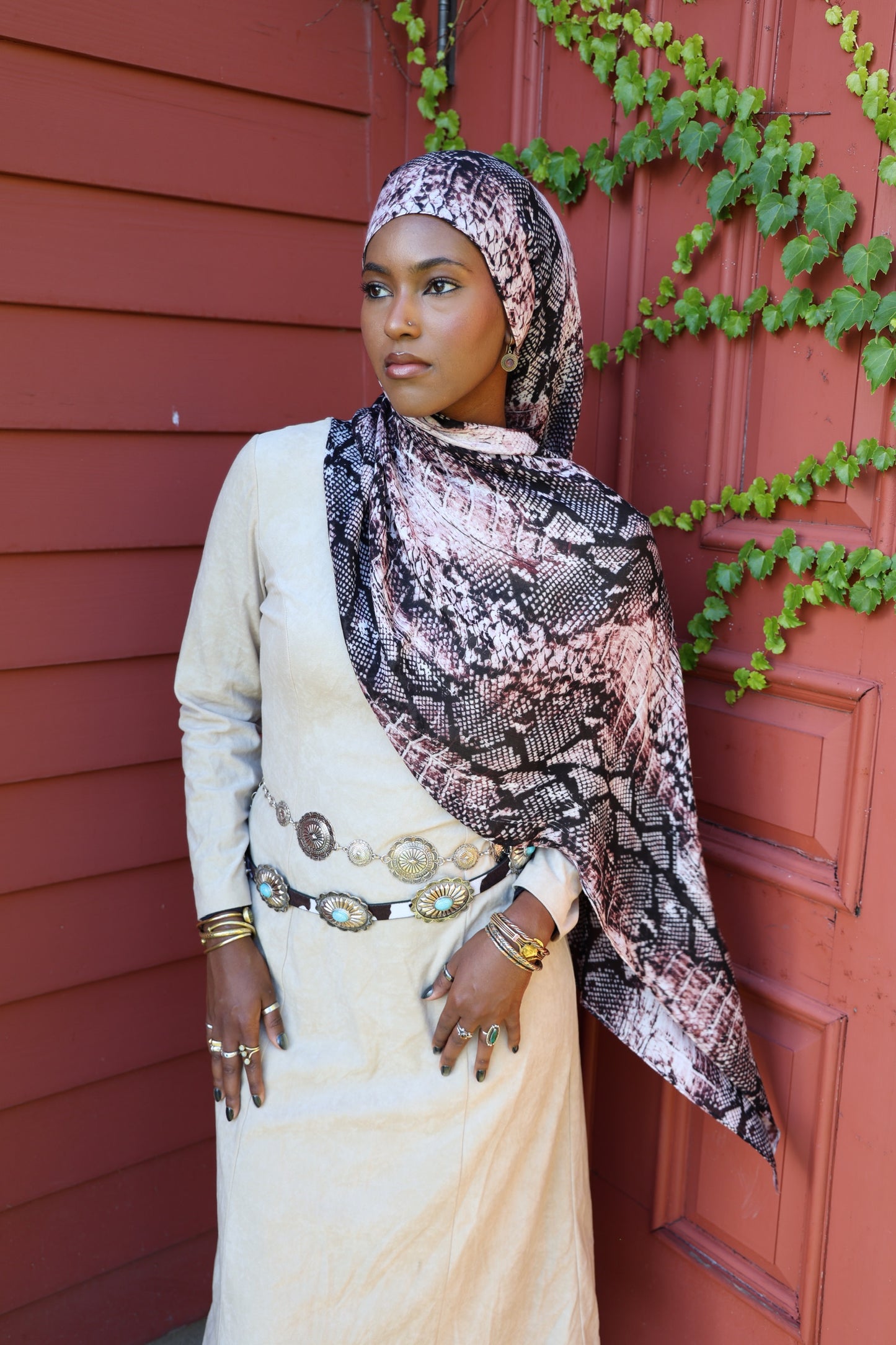 Crocodile Blush Modal Hijab