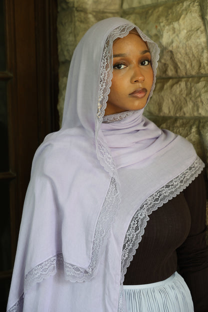 Taro Tea Lace Modal Hijab