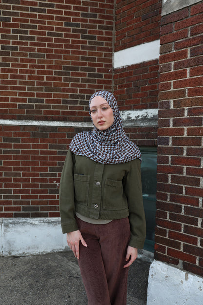 Brownstone Houndstooth Modal Hijab