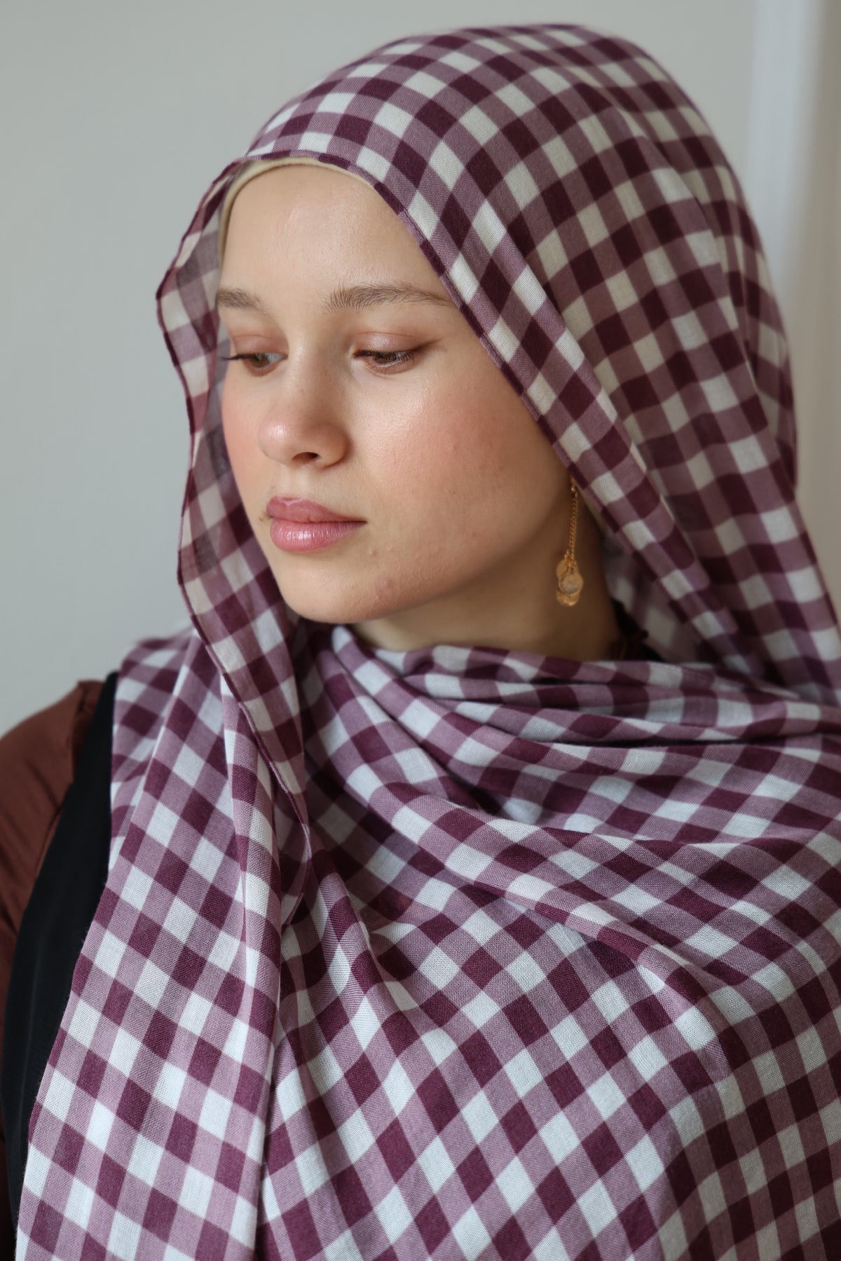 Very Berry Gingham Modal Hijab