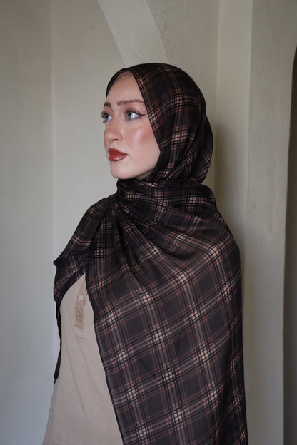 Chestnut Plaid Modal Hijab