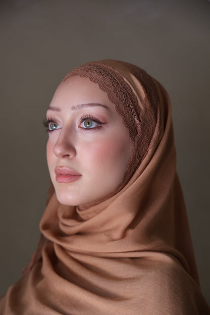 Caramel Lace Modal Hijab