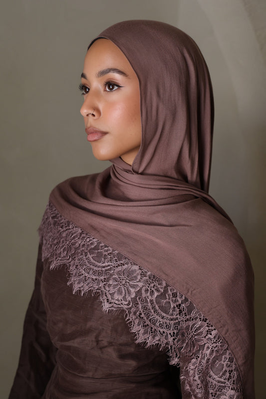 Fig Jam Lace Modal Hijab