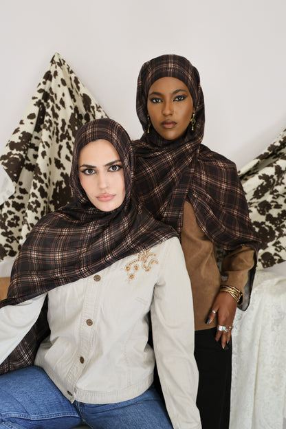 PRE-ORDER Chestnut Plaid Modal Hijab