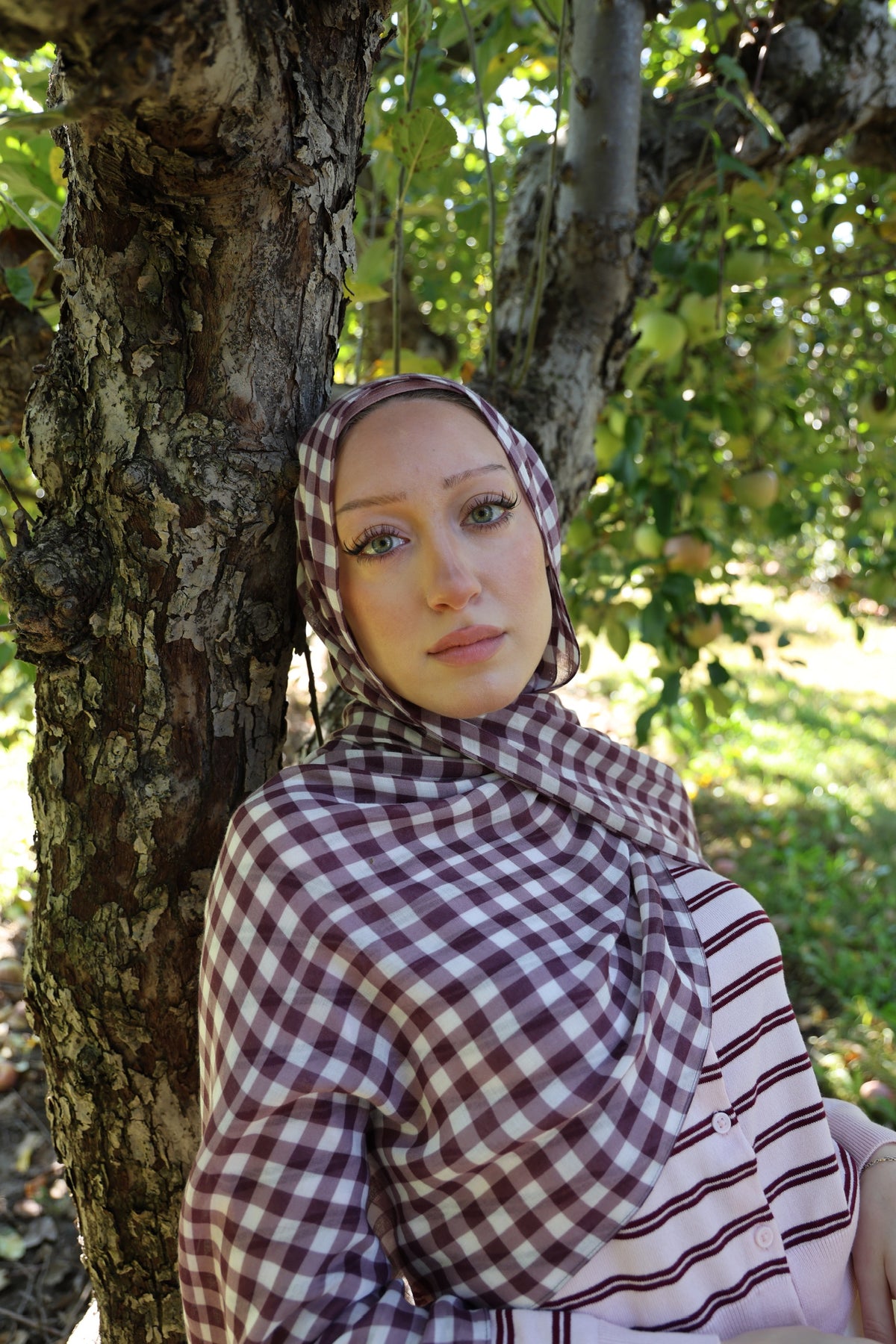 Very Berry Gingham Modal Hijab