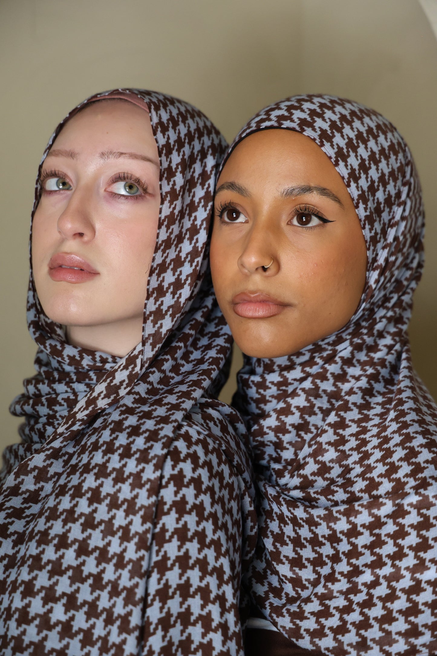Brownstone Houndstooth Modal Hijab