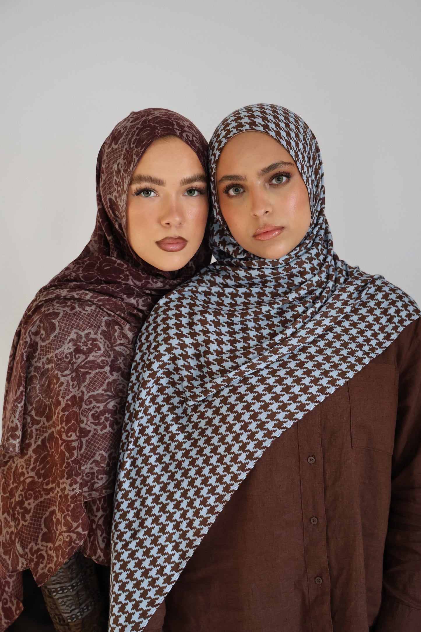 Brownstone Houndstooth Modal Hijab