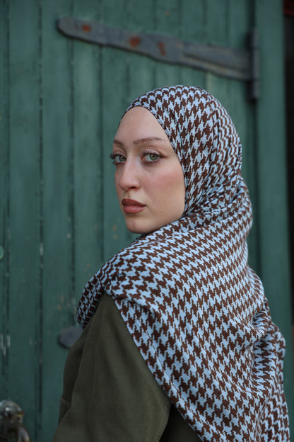 Brownstone Houndstooth Modal Hijab