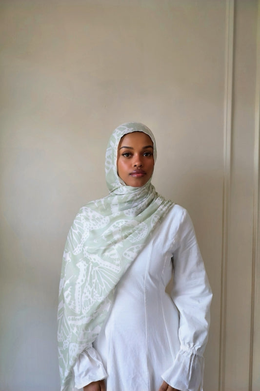 Honeydew Flutters Modal Hijab