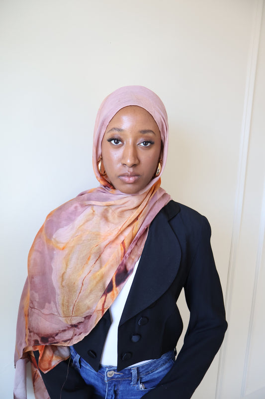 Rose Cardamom Modal Hijab - Dual Drape