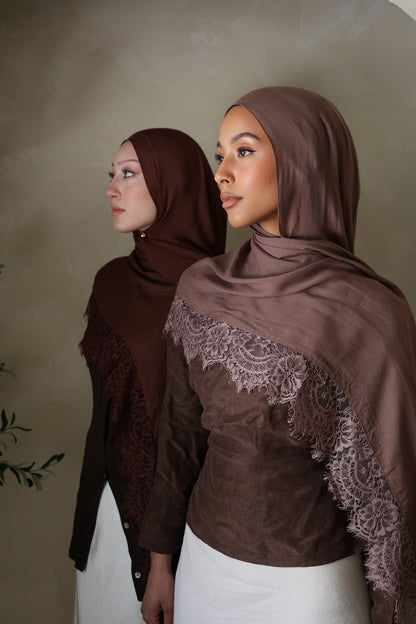 Fig Jam Lace Modal Hijab