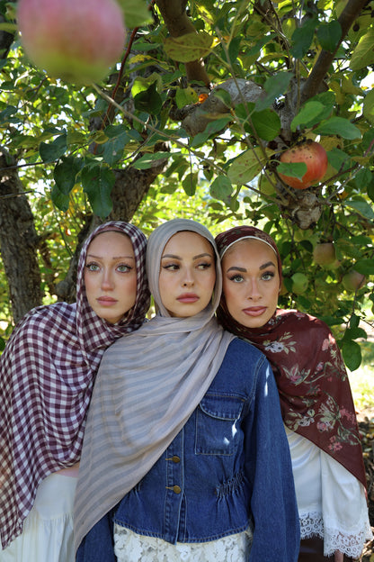 Very Berry Gingham Modal Hijab