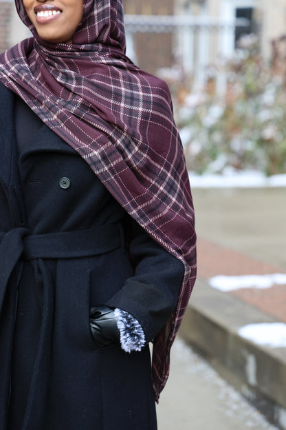 Mulberry Plaid Modal Hijab