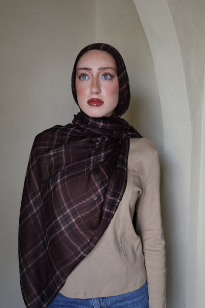 Mulberry Plaid Modal Hijab