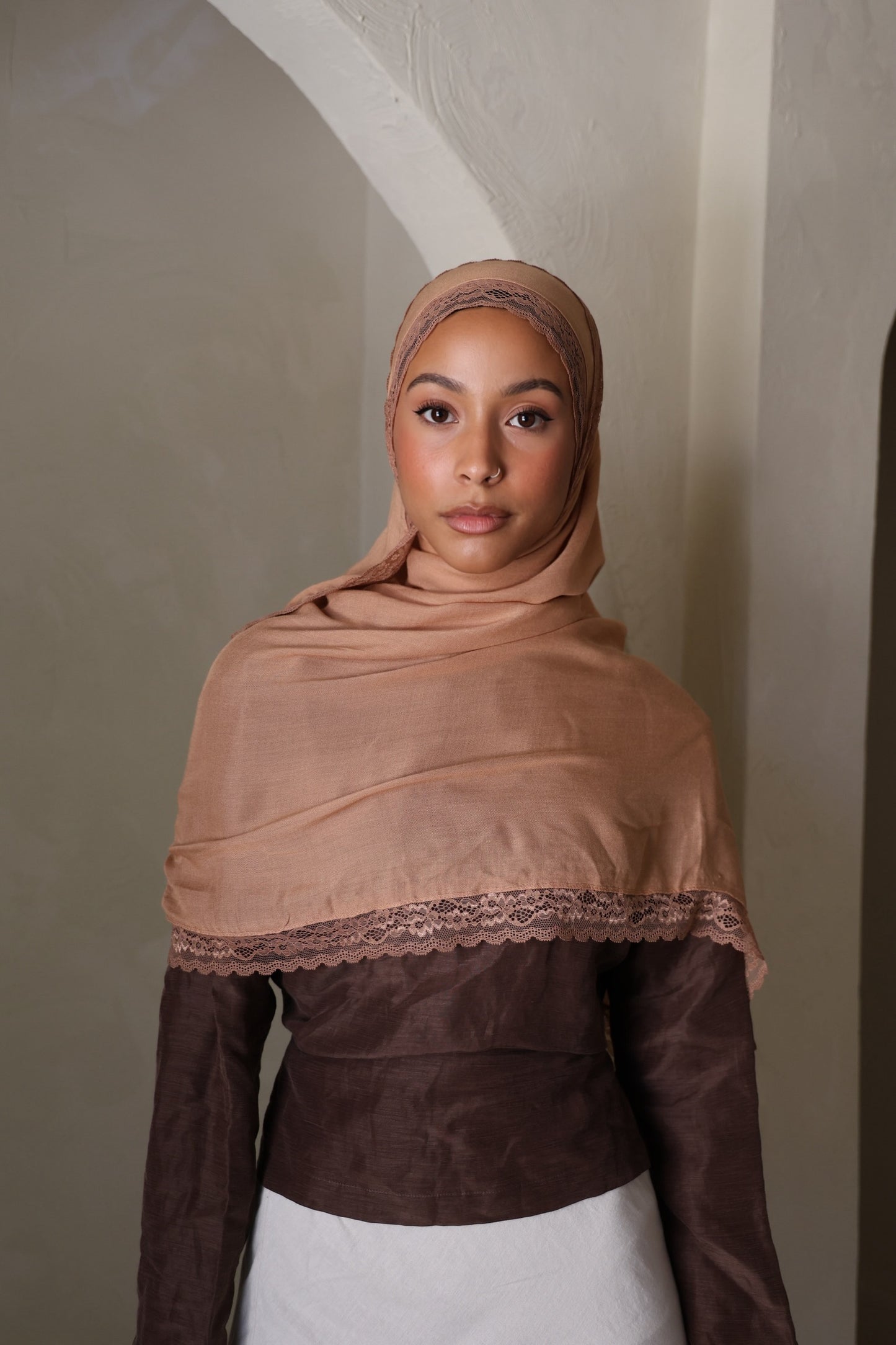 Caramel Lace Modal Hijab
