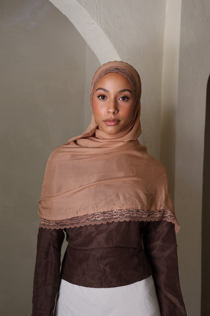 Caramel Lace Modal Hijab