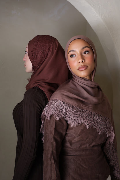 Fig Jam Lace Modal Hijab