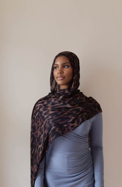 Sunset Leopard Modal Hijab
