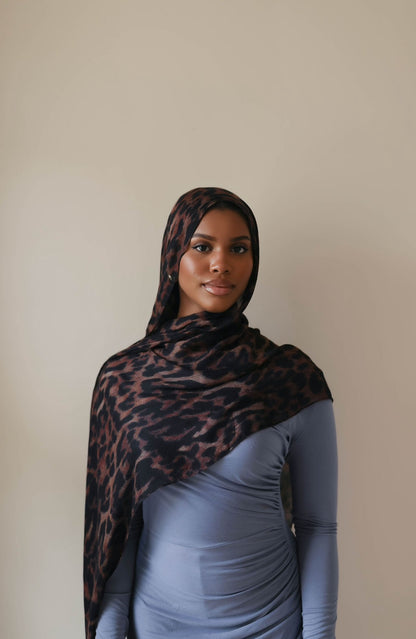 Sunset Leopard Modal Hijab