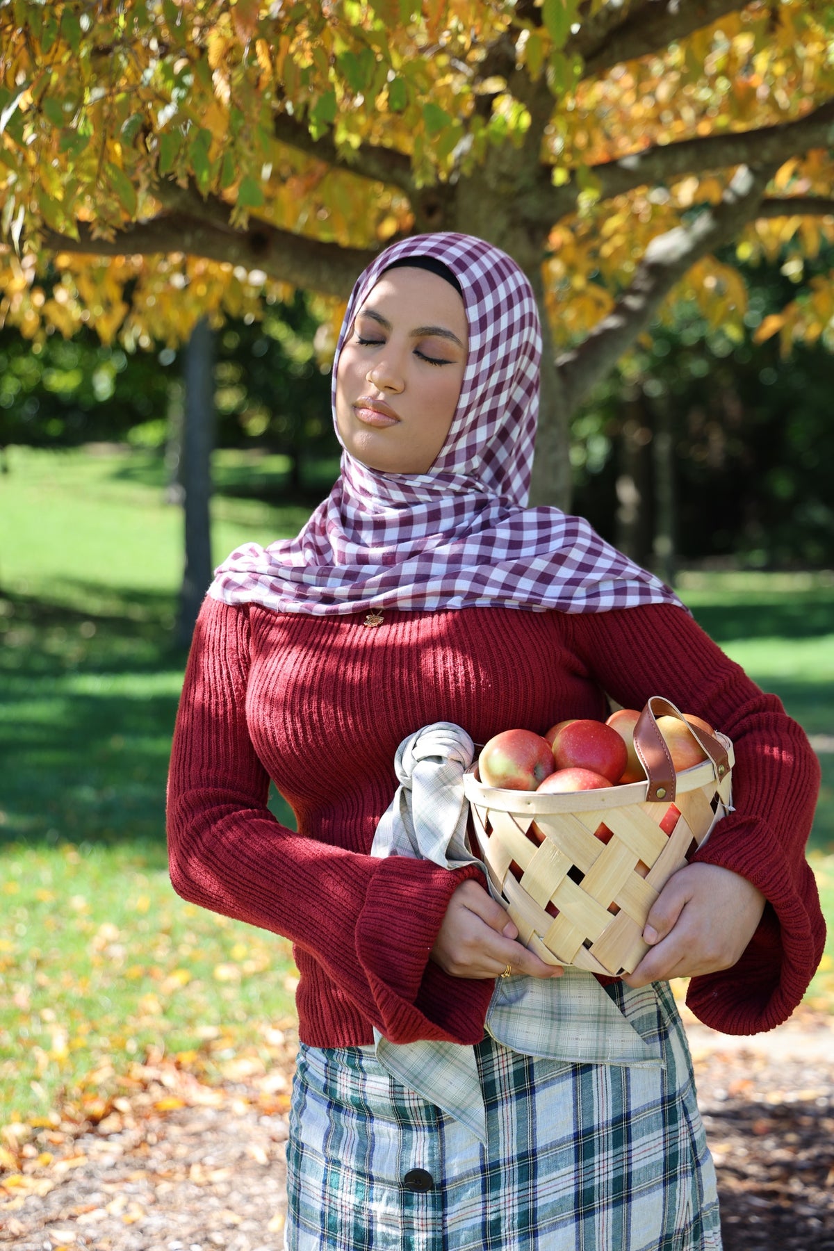 Very Berry Gingham Modal Hijab