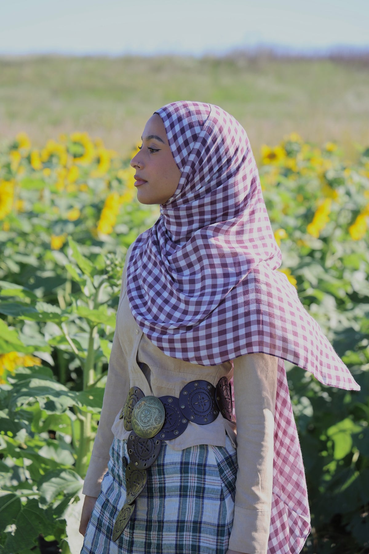 Very Berry Gingham Modal Hijab