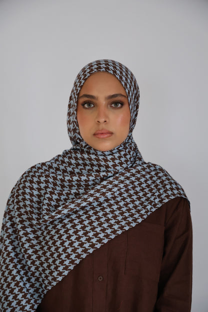 Brownstone Houndstooth Modal Hijab