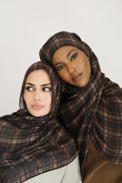 PRE-ORDER Chestnut Plaid Modal Hijab