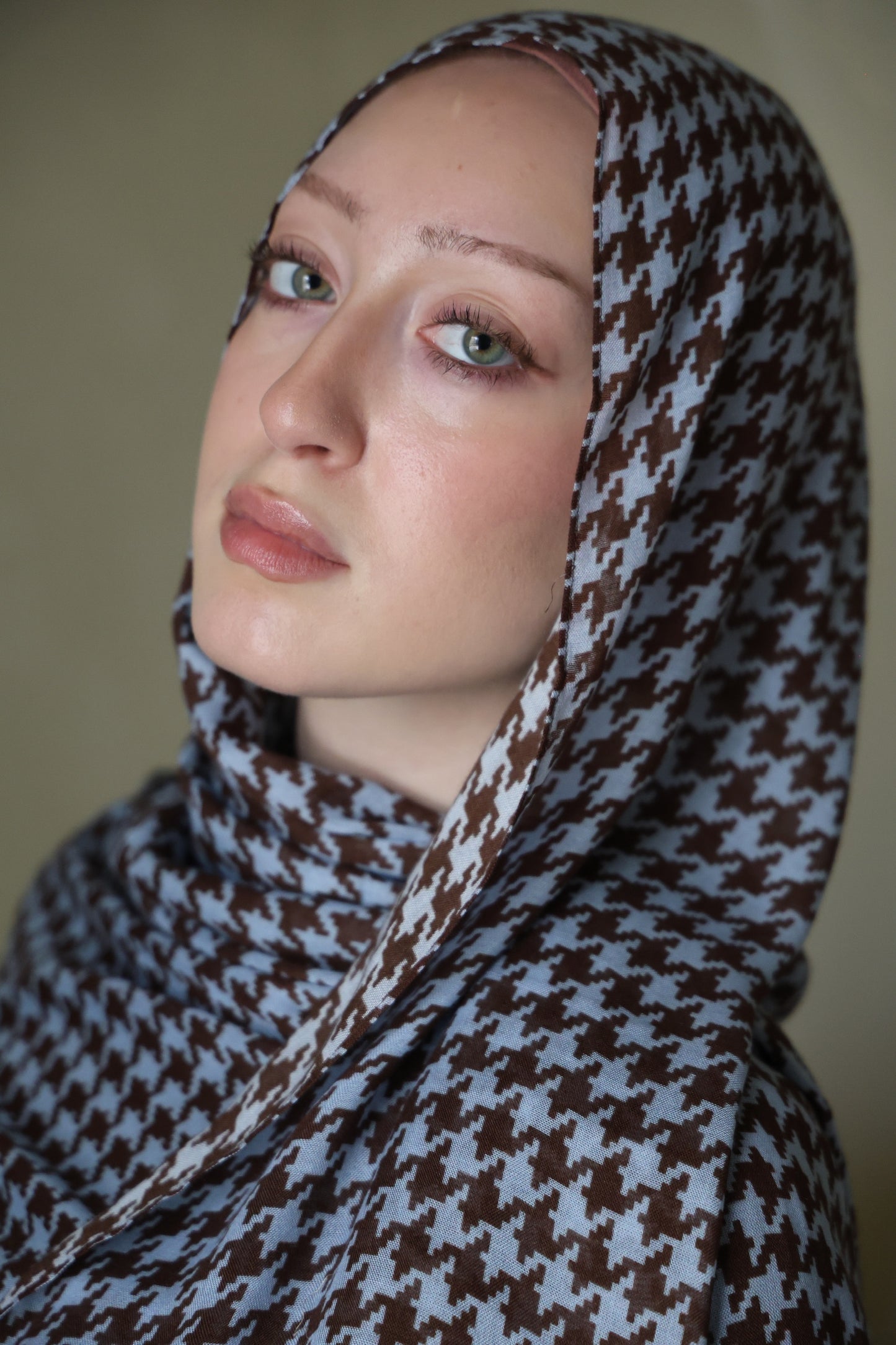 Brownstone Houndstooth Modal Hijab