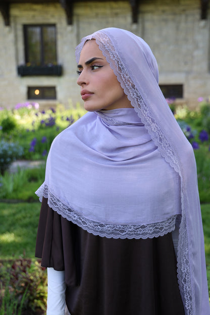 Taro Tea Lace Modal Hijab