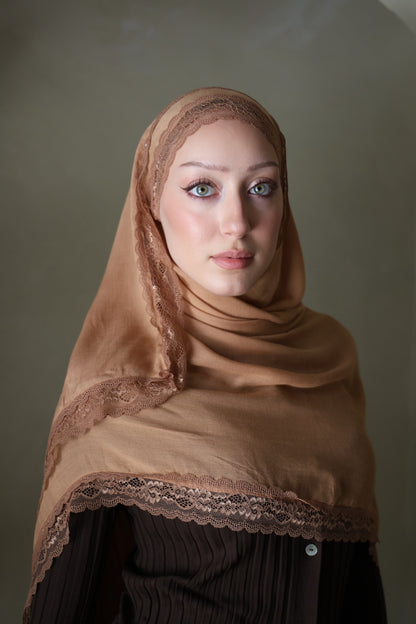 Caramel Lace Modal Hijab