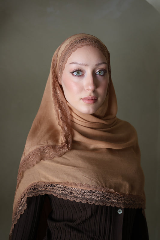 Caramel Lace Modal Hijab