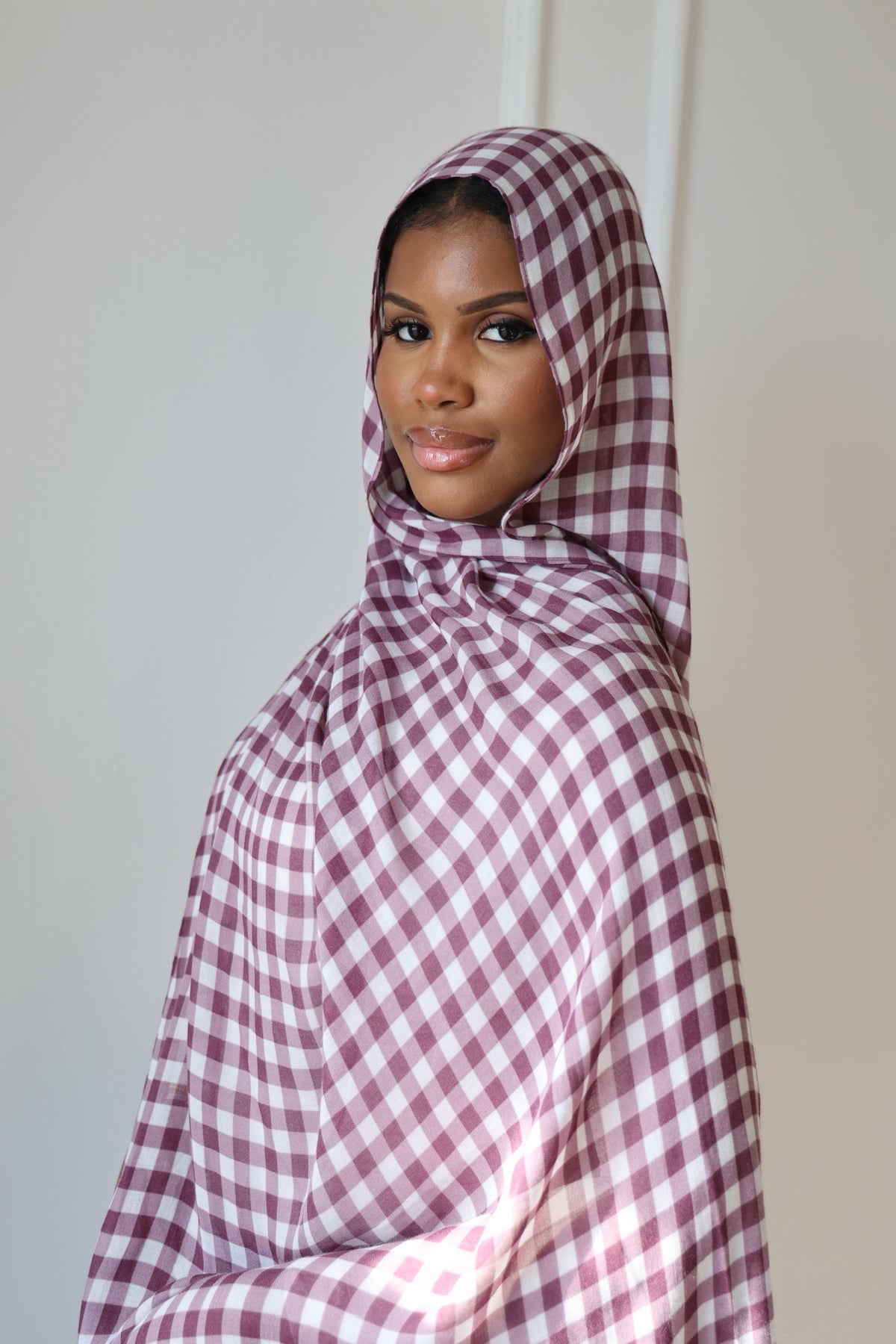 Very Berry Gingham Modal Hijab