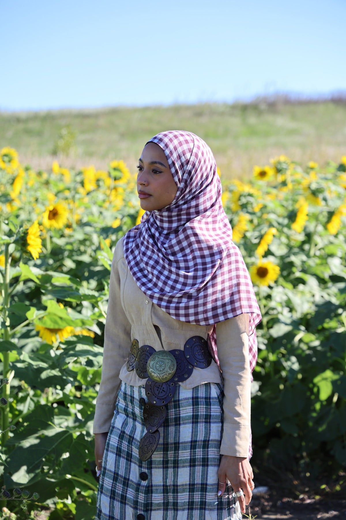 Very Berry Gingham Modal Hijab