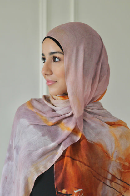 Rose Cardamom Modal Hijab - Dual Drape