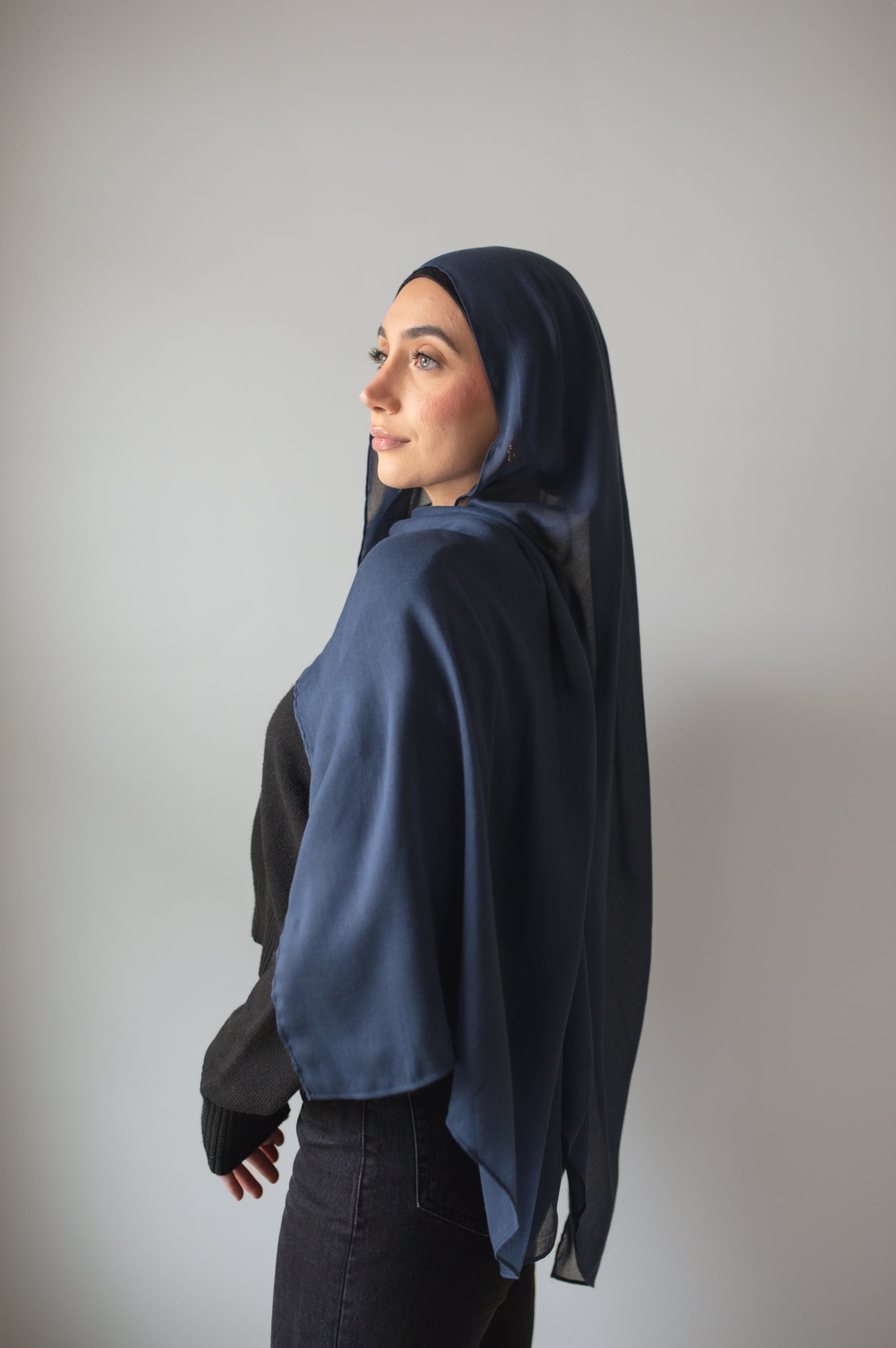 Powder Navy Modal Hijab